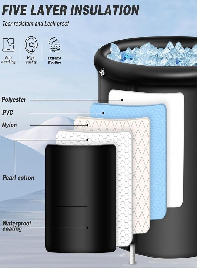 KRLZ Cold Plunge Tub - Large, Foldable Ice Bath Tub with Great Insulation, Premium Material, Leak-Proof. Portable Bathtub Suitable for Men, Women & Athletes - Image 2